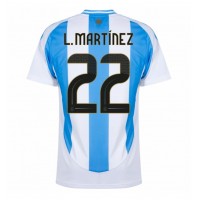 Fotballdrakt Herre Argentina Lautaro Martinez #22 Hjemmedrakt Copa America 2024 Kortermet